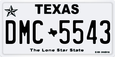 TX license plate DMC5543