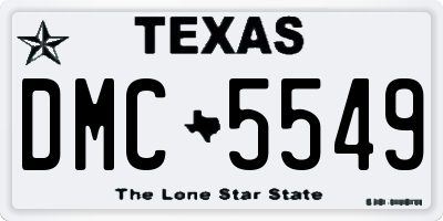 TX license plate DMC5549