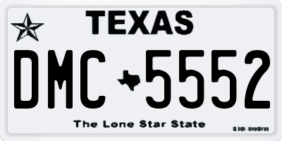 TX license plate DMC5552