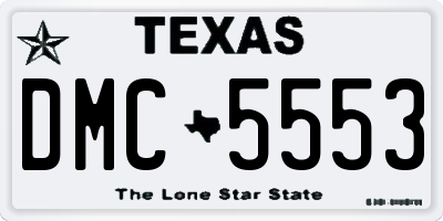 TX license plate DMC5553