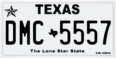 TX license plate DMC5557