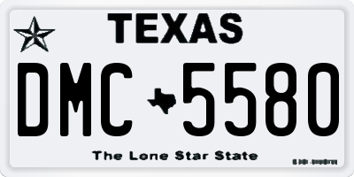 TX license plate DMC5580
