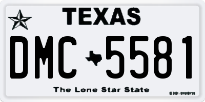 TX license plate DMC5581