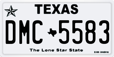 TX license plate DMC5583