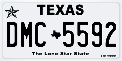 TX license plate DMC5592