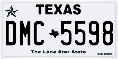 TX license plate DMC5598