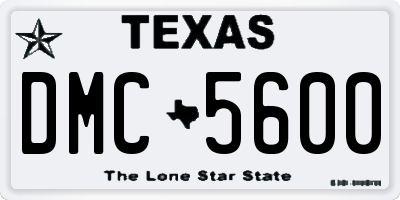 TX license plate DMC5600