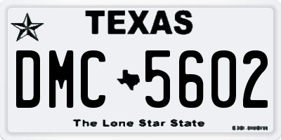 TX license plate DMC5602