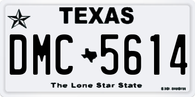 TX license plate DMC5614