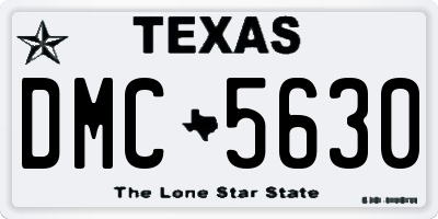 TX license plate DMC5630