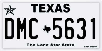 TX license plate DMC5631