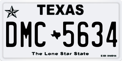 TX license plate DMC5634