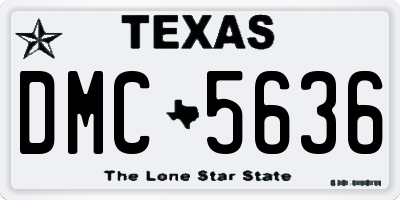 TX license plate DMC5636