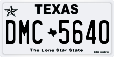 TX license plate DMC5640
