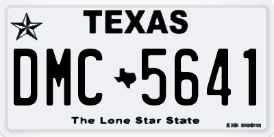 TX license plate DMC5641