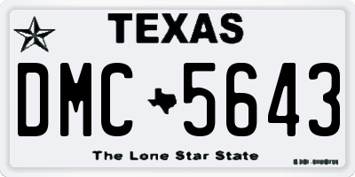 TX license plate DMC5643