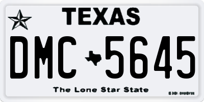 TX license plate DMC5645