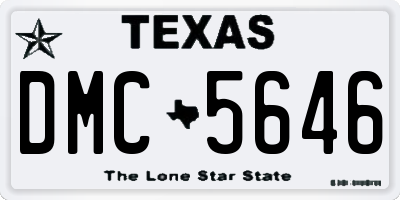 TX license plate DMC5646