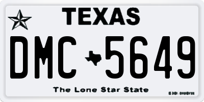 TX license plate DMC5649