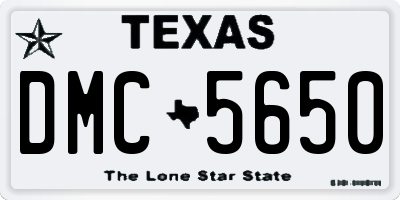 TX license plate DMC5650