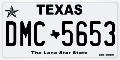 TX license plate DMC5653