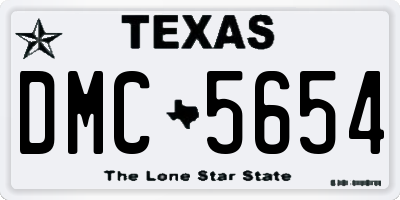 TX license plate DMC5654