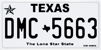TX license plate DMC5663