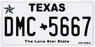 TX license plate DMC5667