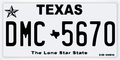 TX license plate DMC5670