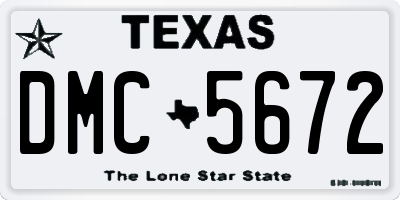 TX license plate DMC5672