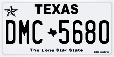 TX license plate DMC5680