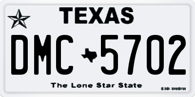 TX license plate DMC5702