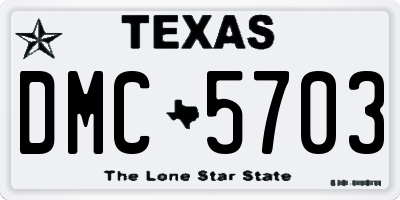 TX license plate DMC5703