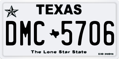 TX license plate DMC5706