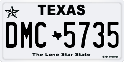 TX license plate DMC5735