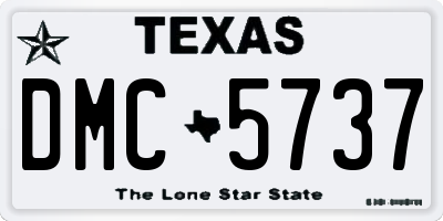 TX license plate DMC5737