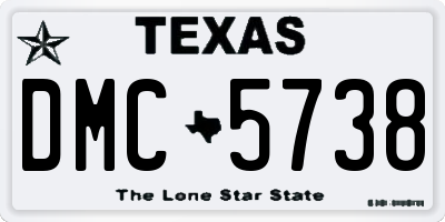 TX license plate DMC5738