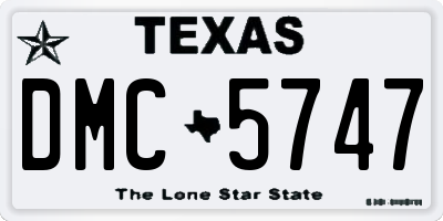 TX license plate DMC5747