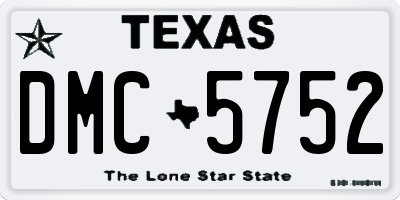 TX license plate DMC5752