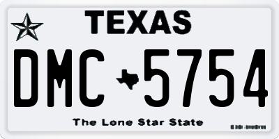 TX license plate DMC5754