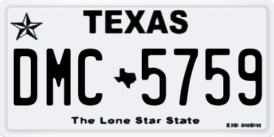 TX license plate DMC5759
