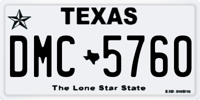 TX license plate DMC5760