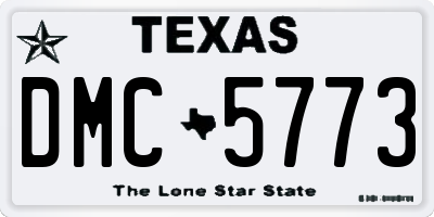 TX license plate DMC5773