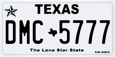 TX license plate DMC5777