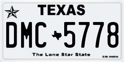 TX license plate DMC5778