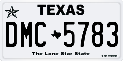 TX license plate DMC5783