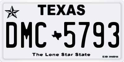 TX license plate DMC5793