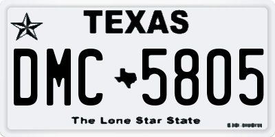 TX license plate DMC5805