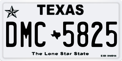 TX license plate DMC5825