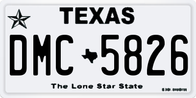 TX license plate DMC5826